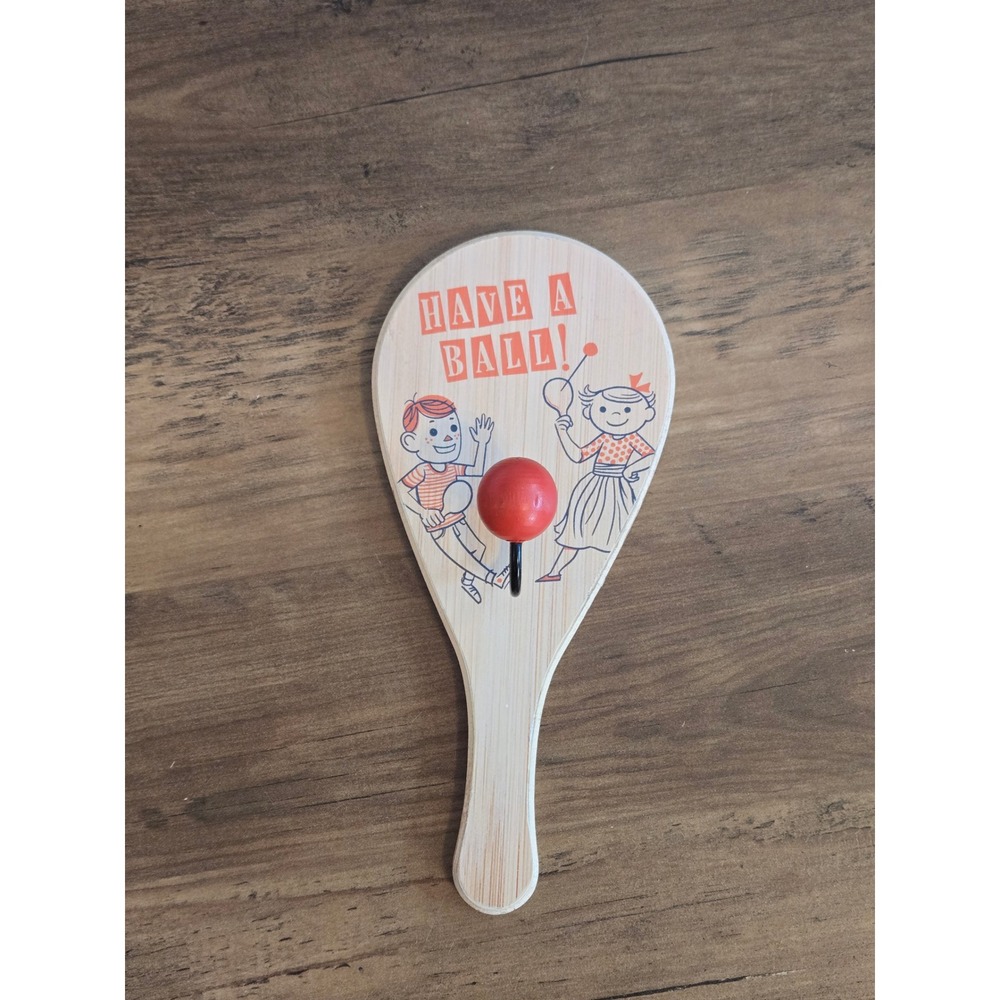 Open Road Brands Have A Ball Vintage Style Wood Paddle Ball Wall Hook Decor